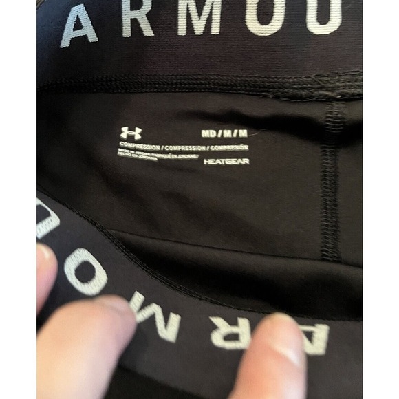 Under Armour Leggings Womens Medium Black HeatGear Compression Breathable Ladies - Picture 5 of 6